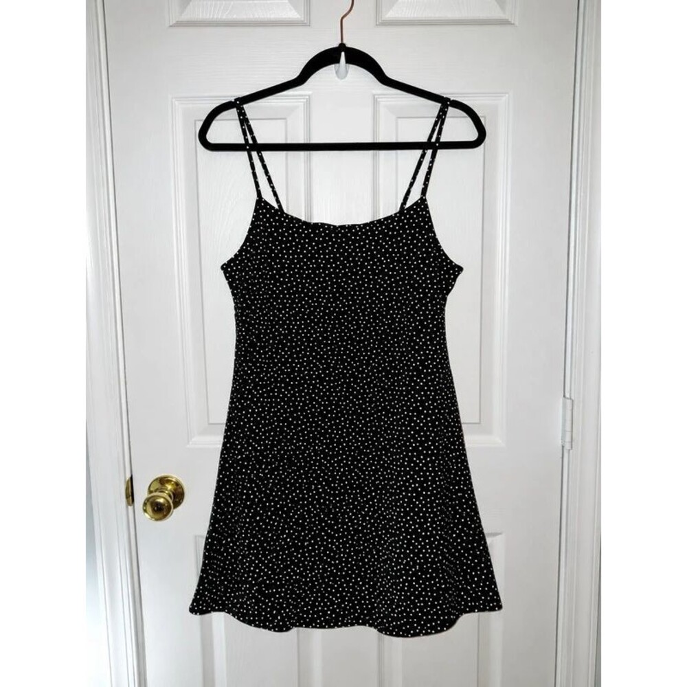 H&M Divided Black White Polka Dot Spaghetti Strap Mini Dress Size L